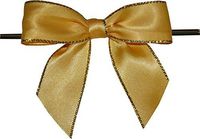 BAYWIND LTD; 3" Yellow with Gold Edge Twist Tie Bows- 100pc