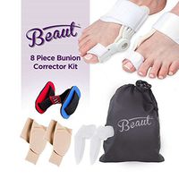 Bunion Corrector Splint and Pads Relief Kit - Hammer Toe and Hallux Valgus Pain Relief Sleeves – 8Pc. Bunion Care for Big Toe Joint Pain - Men and Women – Toe Separator, Straightener, Spacer, Spreader