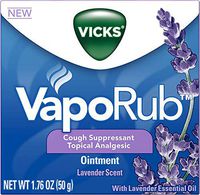Vicks VapoRub Lavender Scented Chest Rub Ointment for Relief from Cough, Cold, Aches, and Pains, with Original Medicated Vicks Vapors, 1.76 oz