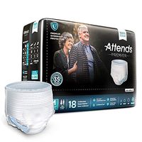 Attends Premier Protective Underwear with Dry Lock Containment Core for Adult Incontinence Care Unisex, Medium, 18 Count …