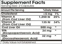 Norwegian Cod Liver Oil Concentrate 500mg * 200 Capsules 100% Natural - by EarhNaturalSupplements