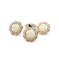 20Pcs Flower Pearl Resin Buttons Shank Sewing Buttons for Women's Garment