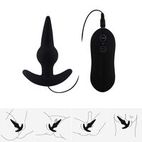 Womens Stimulator Games for Beginners T-Shirt 10 Frequency Bulb Probe Electric Anales Trainer Vibrator Remote Control Silicone Plug Massager Black by Luseeo