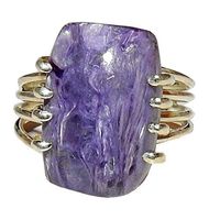 Charoite Ring Large Natural Spiritual Healing Crystal Energy Size 10.5 CHR014