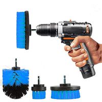 Electric Drill Brush Floor Carpet Brush Glass Cleaning Polishing Brush All Purpose Power Scrubber Cleaning Kit (Blue 3 piece)