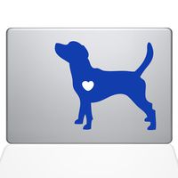 The Decal Guru I Love My Beagle Decal Vinyl Sticker, 13" MacBook Air, Dark Blue (1486-MAC-13A-DB)