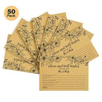 50 Wedding Advice Cards | Fun Wedding Guest Book Alternative | Great Way for Guests to Share Marriage Advice With The Couple | Made with Real Kraft Paper For Rustic, Shabby Chic Feel