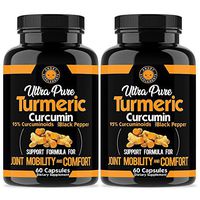 Angry Supplements Ultra Pure Turmeric Curcumin with BioPerine, Black Pepper Extract, 95% Curcuminoids, All Natural Powerful Antioxidant, Non-GMO, Joint Support, Heart Heath, Pain Relief (2-Pack)