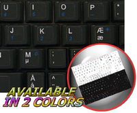 NETBOOK DANISH KEYBOARD STICKERS ON BLACK BACKGROUND