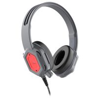 Brenthaven Edge Rugged Over Ear Headset with Durable Ear Pads, Twistable, Unbreakable Headband for K-12 Students, Teachers and Kids - Gray/Red, in-line, Unidirectional Microphone
