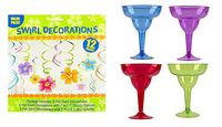 Maven Gifts: Amscan Cocktail Margarita Glasses with Luau Swirl Decorations