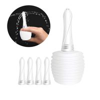Disposable Anal Douche Enema Bulb Vaginal Douche Enema Cleaner 360° Rinse 100Ml Includes 4 Cleaning Heads