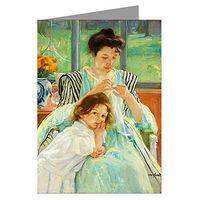 Celebrate Mothers with These 12 Vintage Note Cards of Mary Cassatt Impressionist Painting Young Mother Sewing 1902