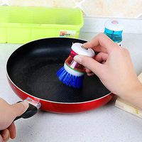 Pot Brush, Easy Use Palm Scrubber Mini Wash Clean Tool Holder Soap Dispenser Brush Dish Washer Pressure Wash Pot Brush/Dishes Brush/Cleaning Brush/Pans Brush