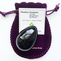 Drilled Yoni Egg of Obsidian Gemstone (Kegel Jade Egg), Entry Level Affordable, Large Size, for Women Who Have Weak Pelvic Floor Muscles to Counter Urine Incontinence, by Polar Jade