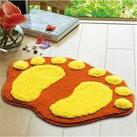 Airblasters Microfiber Lovely Flocking Big Feet Pad Floor Mat Bedroom Area Rug Carpet 58.538.5cm(Orange)