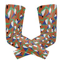 Unisex Arm Sleeve Geometric Memphis Style Modern Colorful UV Protection Arm Compression Sleeve Skin Protection Sport Arm Cooler Sleeve for Running Hiking Jogging Motorcycling Climbing Camping