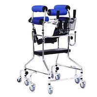 Walkers Lxn Standing Walk Stand Walk Aid/Stand Frame with Seat Wheel Rehabilitation Device Folding Height Adjustable Old Man Lower Limb Blue 8 Wheel with Seat Plate