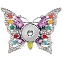 2PC Colorful Rhinestone 3D Butterfly Snap Button Charm For DIY Snaps Bracelet Popular Stylish Fashion Charms Accesories Cheap Accessories Good