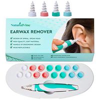 Earwax Remover, Soft Silicone Spiral Earwax Remover Tool, 16 Replacement Heads, q-tip Replacement by Beautivity