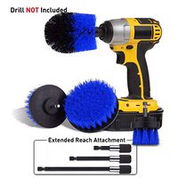 Car Power Scrubber Drill Brush Attachments Set Detailing Power Drill Brush Kit for Bathroom, Bathtub, Shower Tile, Floor, Kitchen Surface (Blue)