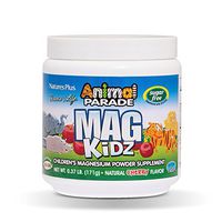 NaturesPlus Animal Parade Source of Life Sugar-Free MagKidz Children's Magnesium Powder Supplement - Natural Cherry Flavor - 0.37 lb - Bone & Muscle Health Support - Gluten-Free - 45 Servings
