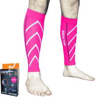 Meister Graduated 20-25mmHg Compression Running Leg Sleeves for Shin Splints (Pair) - Pink - Medium