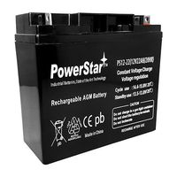 PowerStar Replacement for 12V / 18Ah Sealed Lead Acid Battery with Nut and Bolt Terminals - UVUB12180B1