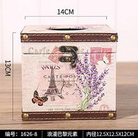 T-ZJHC European Wooden roll Paper Box Desktop Round Paper Towel Tube Home Living Room Paper Towel Box, Twilight 1626-8