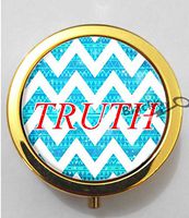 BlackKey Truth Beautiful Inspirational Word 3-Compartment Decorative Pocket Gift Box Case Organizer for Pill, Color 2 -1638