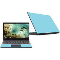 Mightyskins Skin Compatible with Lenovo Chromebook S330 (2018) - Solid Baby Blue | Protective, Durable, and Unique Vinyl Decal Wrap Cover | Easy to Apply, Remove, and Change Styles | Made in The USA