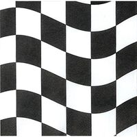 Club Pack of 216 Black & White Check Milestone Celebrations Premium 2-Ply Disposable Party Lunch Napkins 6.5"