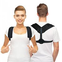 TriLink Back Posture Corrector for Women & Men - Adjustable and Comfortable Posture Back Brace - Clavicle Support Invisible Under Clothes - Upper Back Pain Relief (Black)