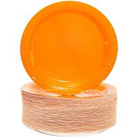 Blue Panda Neon Orange Paper Party Plates (100 Count) 9 Inches