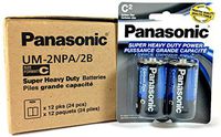 24Pc Size C Panasonic Batteries Super Heavy Duty Power Zinc Carbon