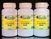L-Lysine 500mg, Amino Acid, Made in USA - 180 (3x60) Tablets