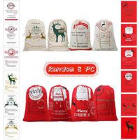 Bonison Christmas Bag Santa Sack Canvas Bag for Gifts Santa Sack Special Delivery Extra Large Size 27.6"x19.5" (8pcs)