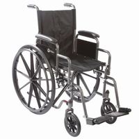 Roscoe Medical K11616DHRSA K1-Lite Wheelchair, Powder-coated silver vein