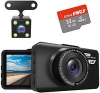 Car Camera Dash Cam Front and Rear, 1080P FHD DVR Car Driving Recorder SD card Included, 3 Inch LCD Screen Dash Cam for Cars with Night Vision 170° Wide Angle Motion Detection Parking Monitor G-Sensor