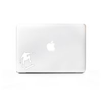 (2X) StickAny Laptop Series Skateboarder Kickflip Sticker for MacBook Pro, Chromebook, Surface Pro, and More (White)