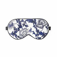 Orose Silk Eye Mask for Sleep and Block Lights,Adjustable Breathable Lightweight (Standard,Blue and White)