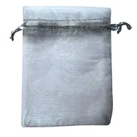 ATCG 100pcs 3x4 Inches Drawstring Organza Pouches Wedding Party Jewelry Favor Gift Candy Bags (SILVER)