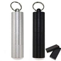 Pill Case, 2 Pack Keychain Pill Holder, 3 Compartment Waterproof Portable Daily Pill Case, Small Pocket Pill Container for Men and Women, Pill Holder for Travel (Black+Silver)