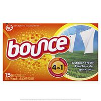 Bounce Outdoor Fresh Scented Fabric Softener Dryer Sheets, 15 Count