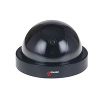 Dummy Fake Security CCTV Dome Camera with Flashing Red LED Light Black
