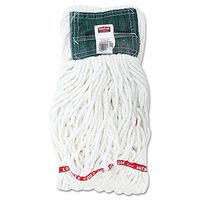 RUBBERMAIDCOMMERCIAL A25206WHI Web Foot Shrinkless Looped-End Wet Mop Head, Cotton/Synthetic, Medium, White
