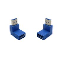 Sienoc USB 3.0 Type A Male to Type A Female 90 Degree Right Angle Adapter-2PK