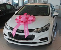 30" Magnetic "Happy Birthday" Car Bow - Made in USA (Pink)