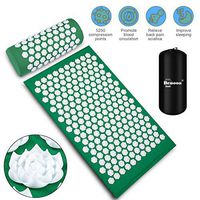 Benooa Acupressure Mat and Acupressure Pillow Massage Set,Acupuncture Mats and Acupuncture Pillow for Therapy Back Neck Pain Relief Sciatic Pain,Insomnia,Muscle Relaxation with Carrying Bag