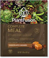 PlantFusion Complete Meal Plant Based Protein Powder, Gluten Free, Vegan, Non-GMO, Packaging May Vary, Chocolate Caramel, 12 Single Servings